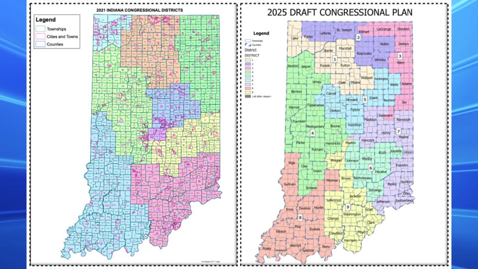 INDIANA HOUSE UNVEILS NEW REDISTRICTING MAPS AHEAD OF HIGH-STAKES DEBATE