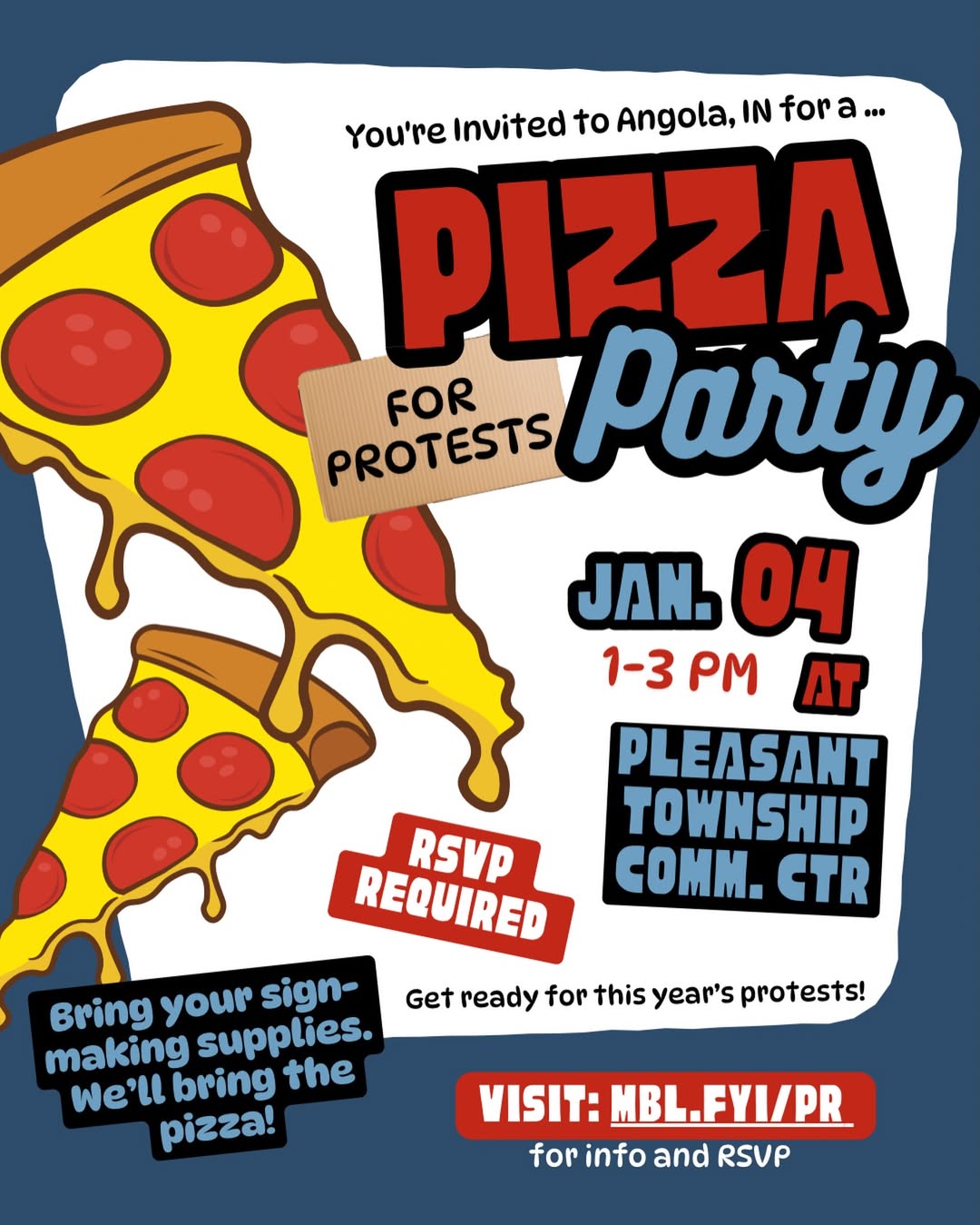 Pizza, Posters, and Protest: Steuben Democrats Prepare for Action