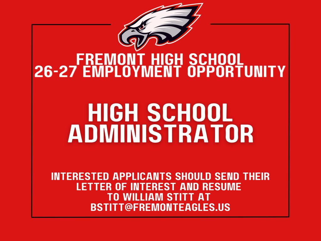 Fremont Community Schools Searching for Next High School Principal