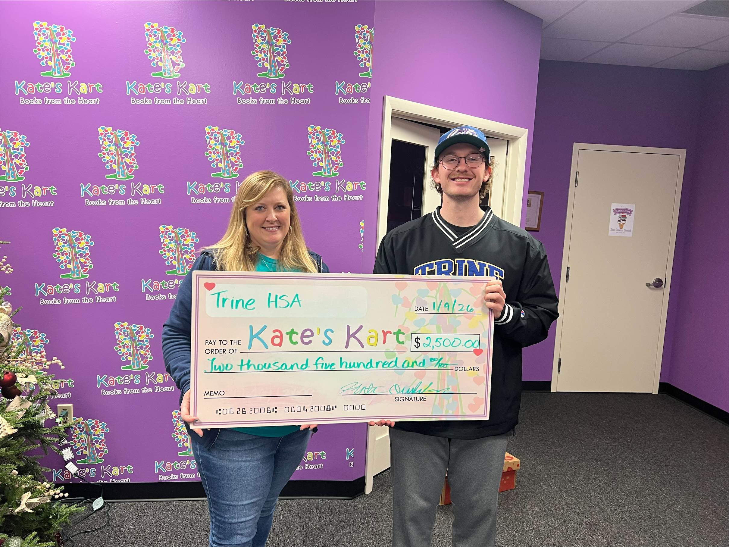 Trine Health Science Students Donate $2,500 to Kate's Kart