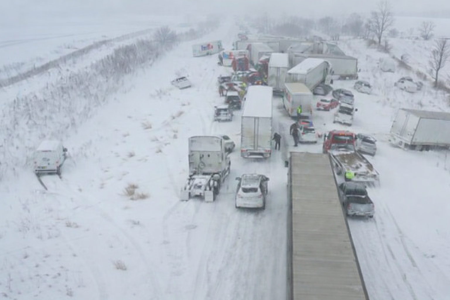 I-196 Reopens After 100-Vehicle Pileup Near Hudsonville; Several Injured