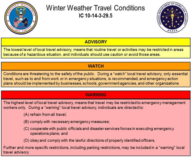 Steuben County Lowers Travel Status Back to Yellow Advisory