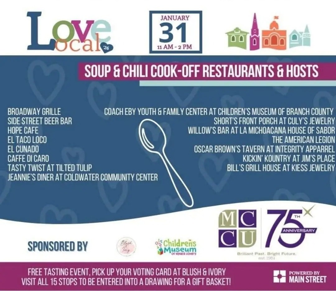 Love Local Returns to Downtown Coldwater Saturday with Soup, Shopping and Winter Fun