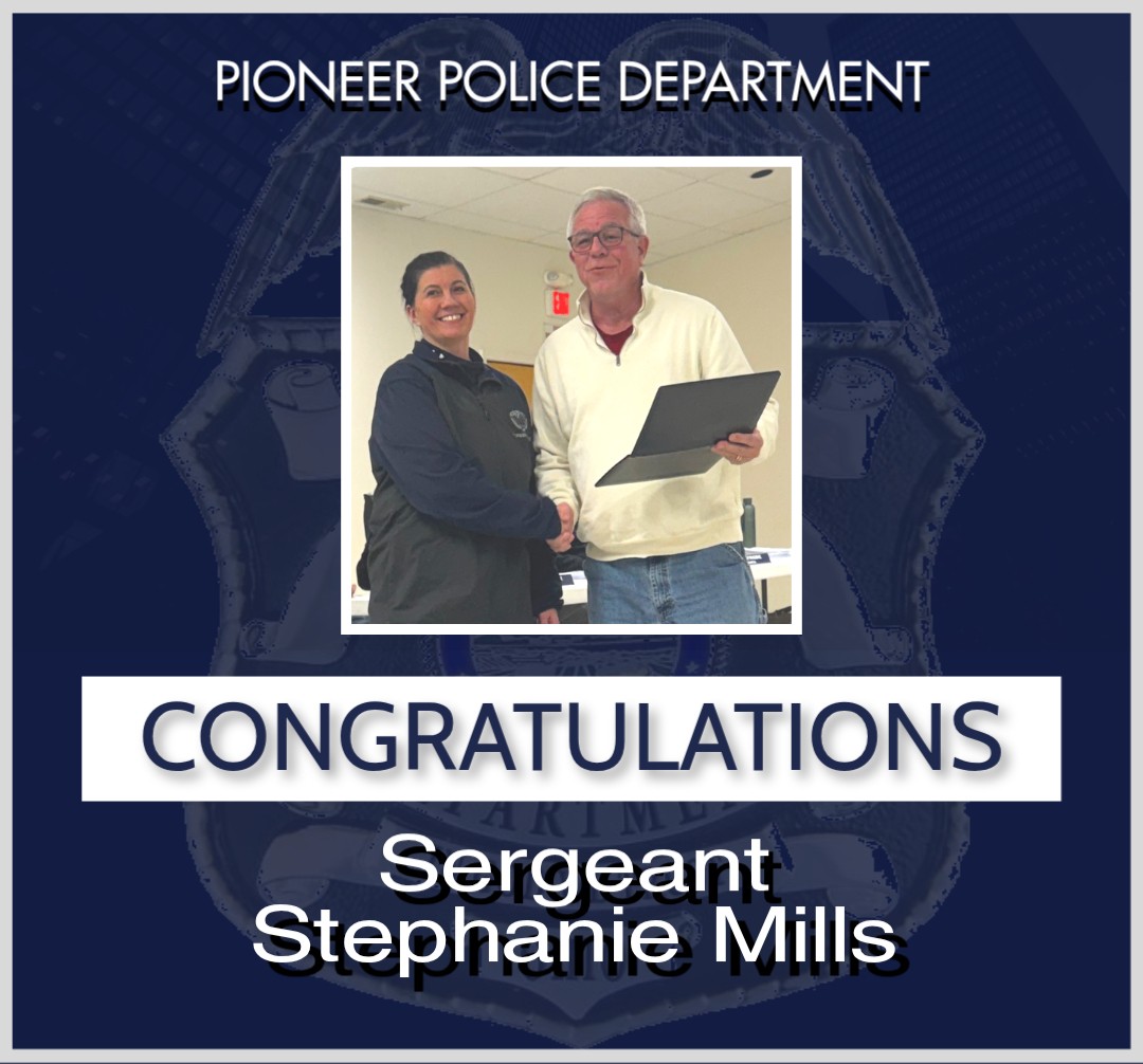 Pioneer School Resource Officer Promoted to Sergeant