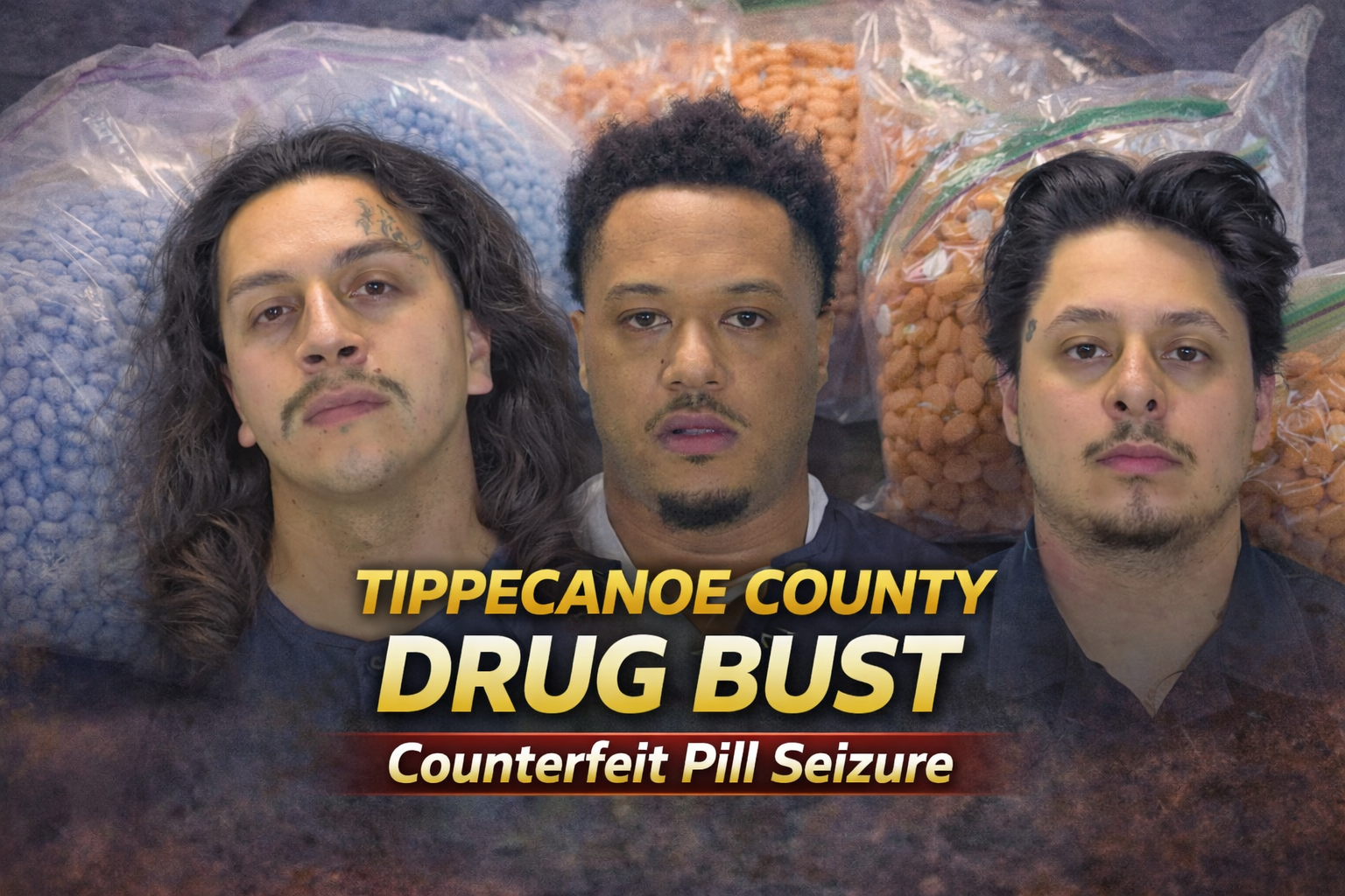 Three Arrested After $688,000 in Counterfeit Pills Seized in Drug Bust