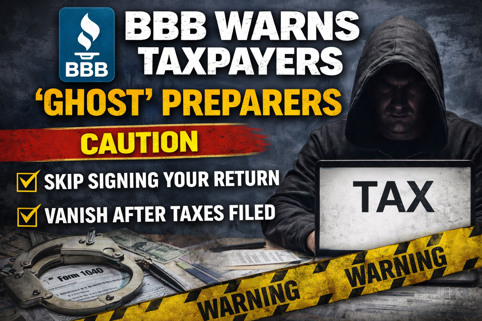 BBB Warns Taxpayers To Watch For "Ghost" Preparers Ahead Of Filing Deadline
