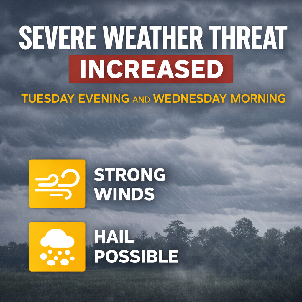 Severe Storm Threat Increases for Northern Indiana Tuesday Night