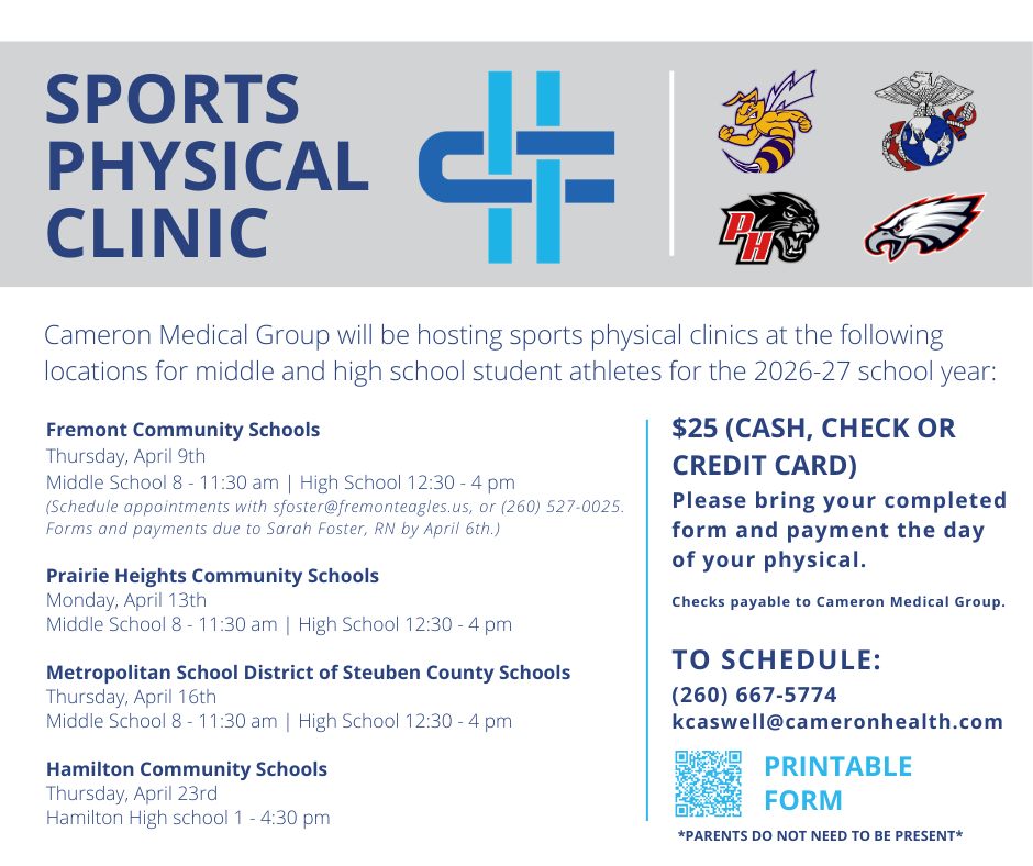 Cameron Hosts Low-Cost Sports Physical Clinics