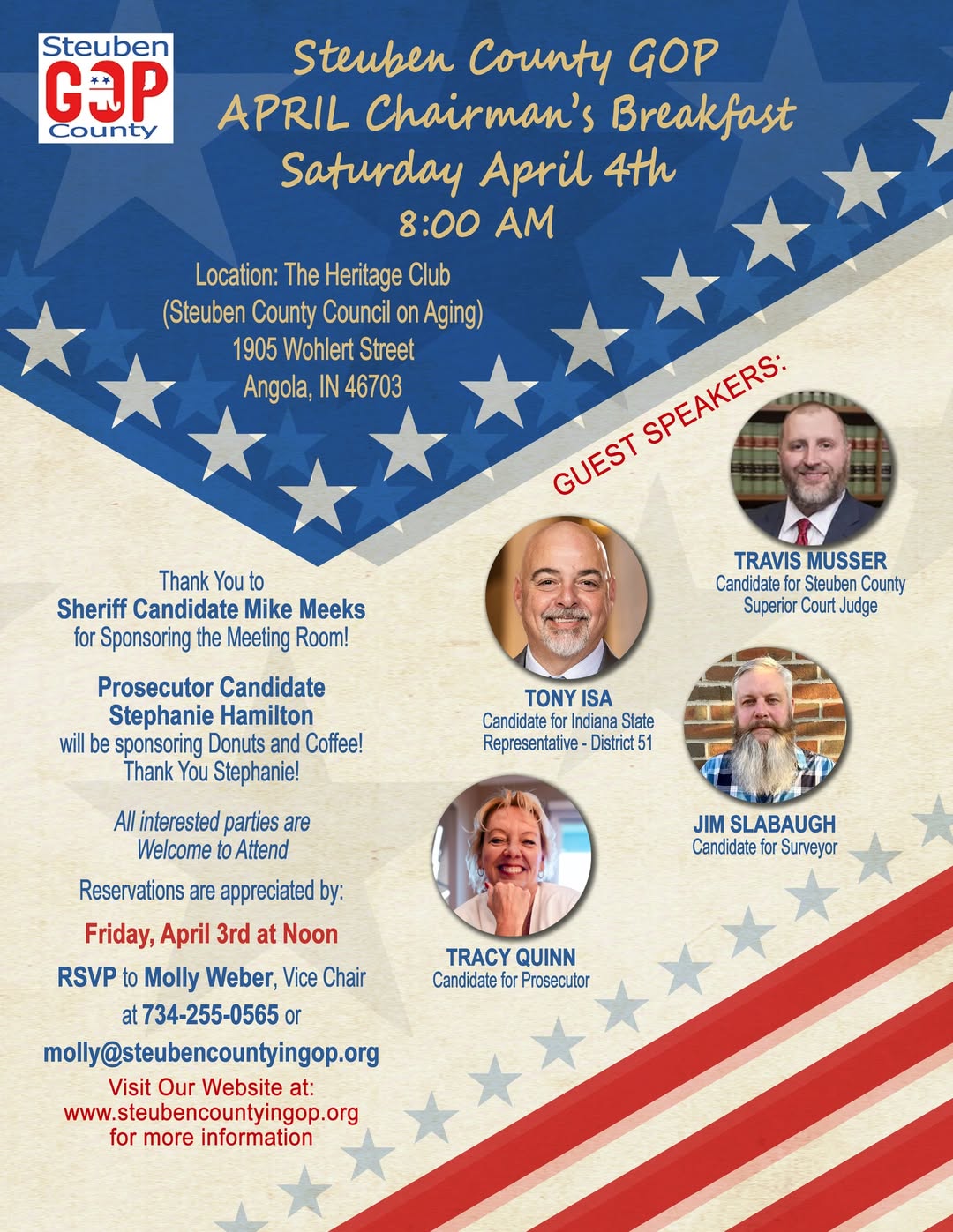 Steuben GOP Chairman's Breakfast Saturday At Heritage Club In Angola