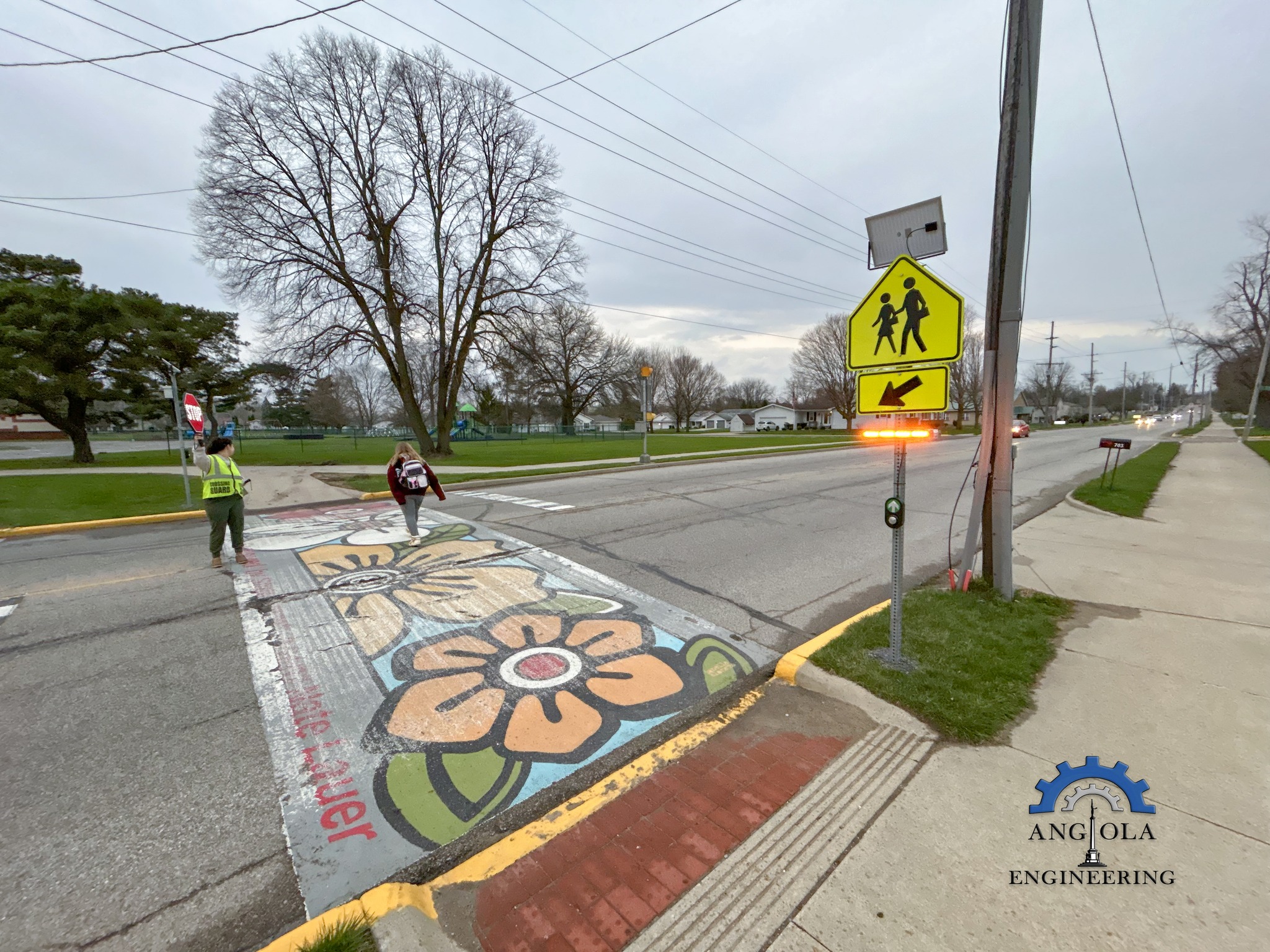 Angola Installs New Flashing Crosswalk Lights Near Schools