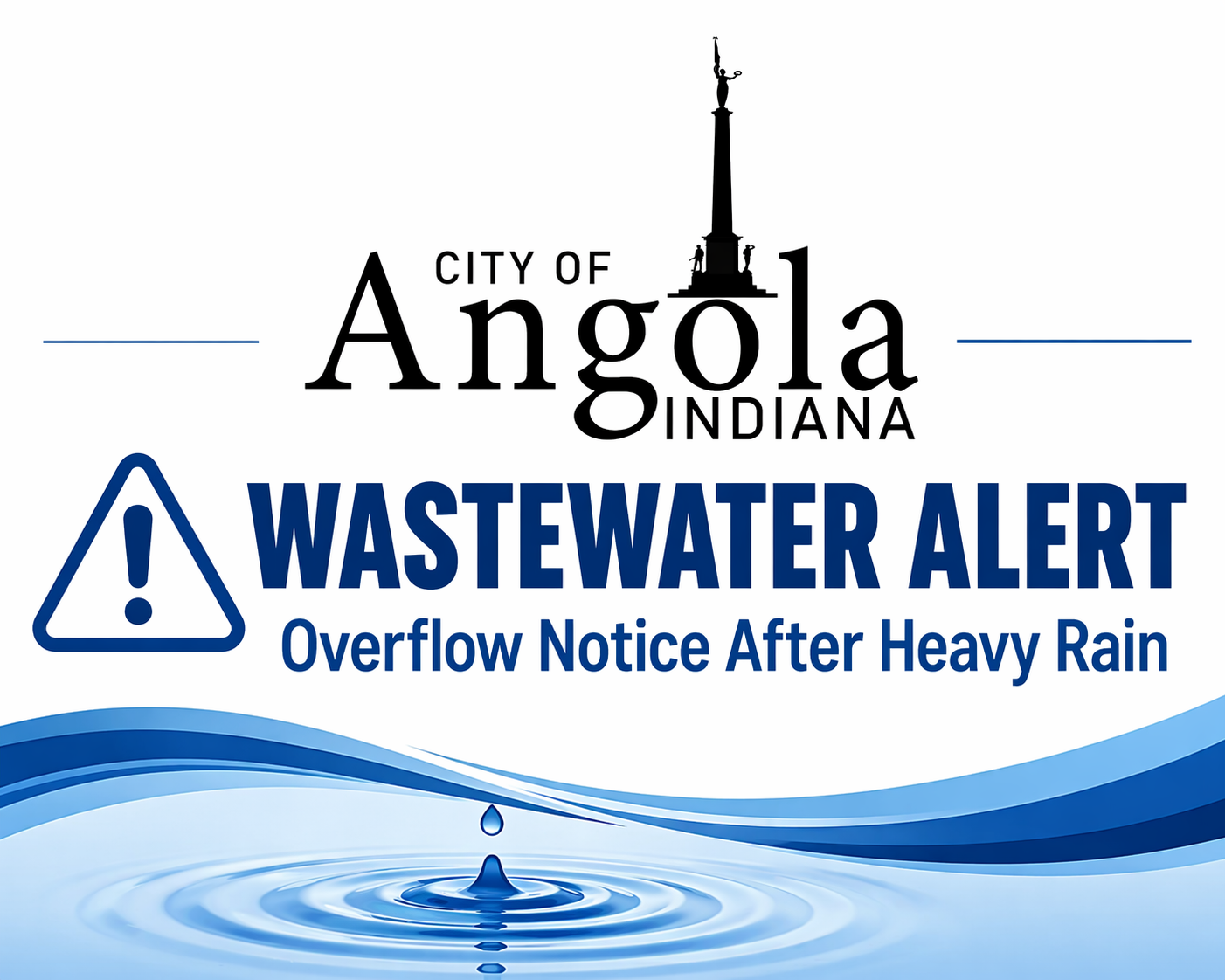 Angola Issues Combined Sewer Overflow Public Notice After Heavy Rain