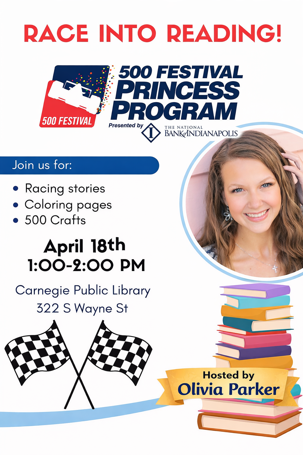 500 Festival Princess Hosting Reading Event At Angola Library