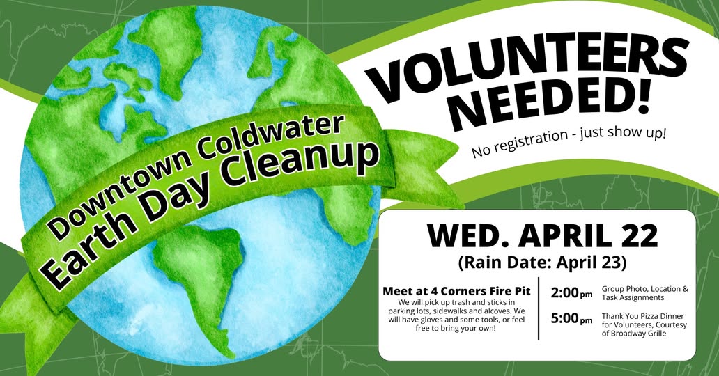 Coldwater Downtown Cleanup Set for Wednesday