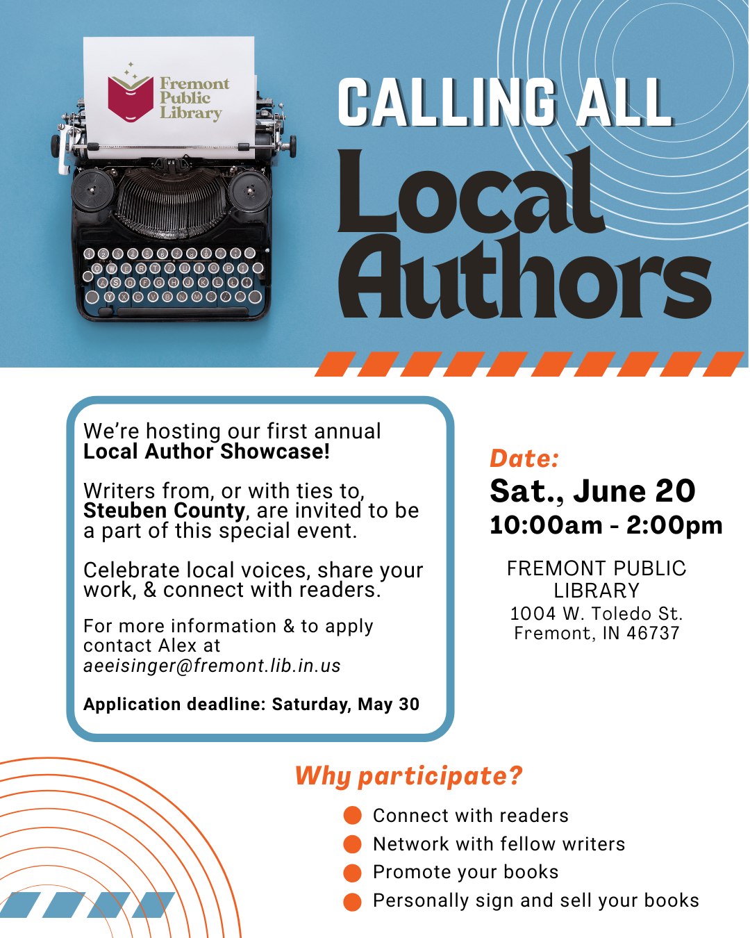 Fremont Public Library Hosting First Local Author Showcase