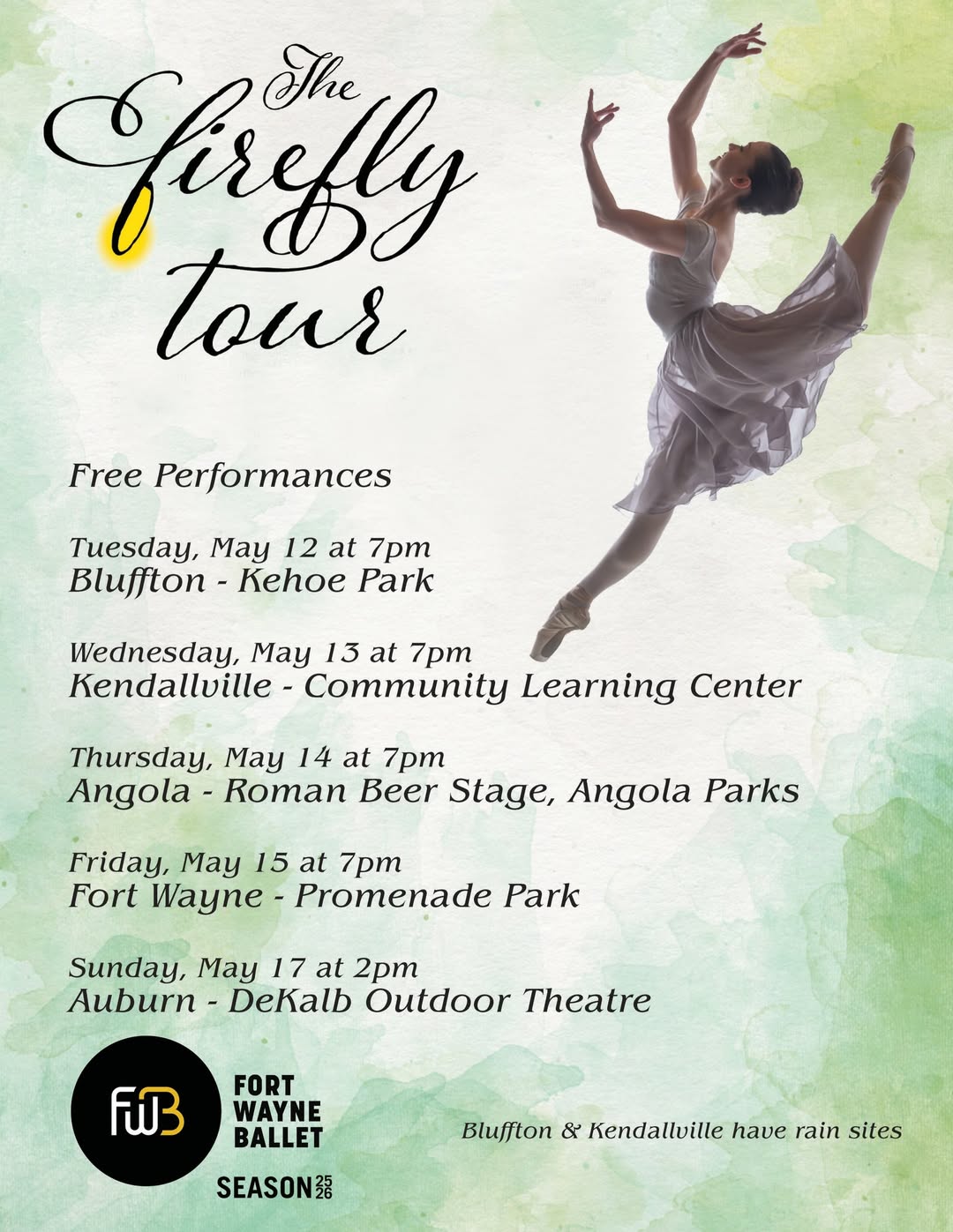 Fort Wayne Ballet Bringing Free Firefly Tour Performances To Angola, Kendallville, Auburn