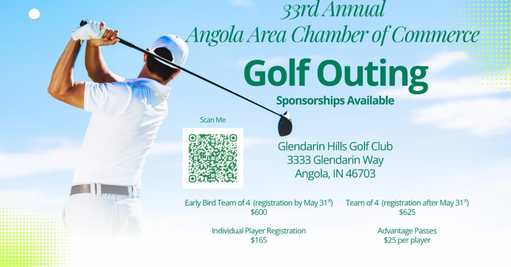 Angola Chamber Announces June 25 Golf Outing At Glendarin Hills