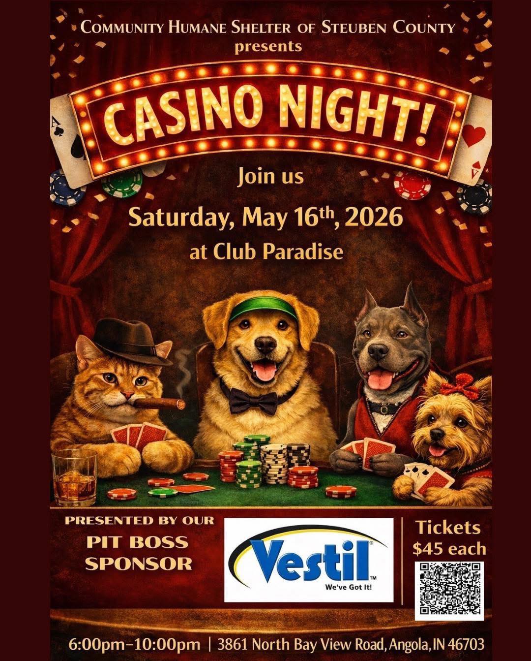 Humane Shelter To Host Casino Night Fundraiser Saturday