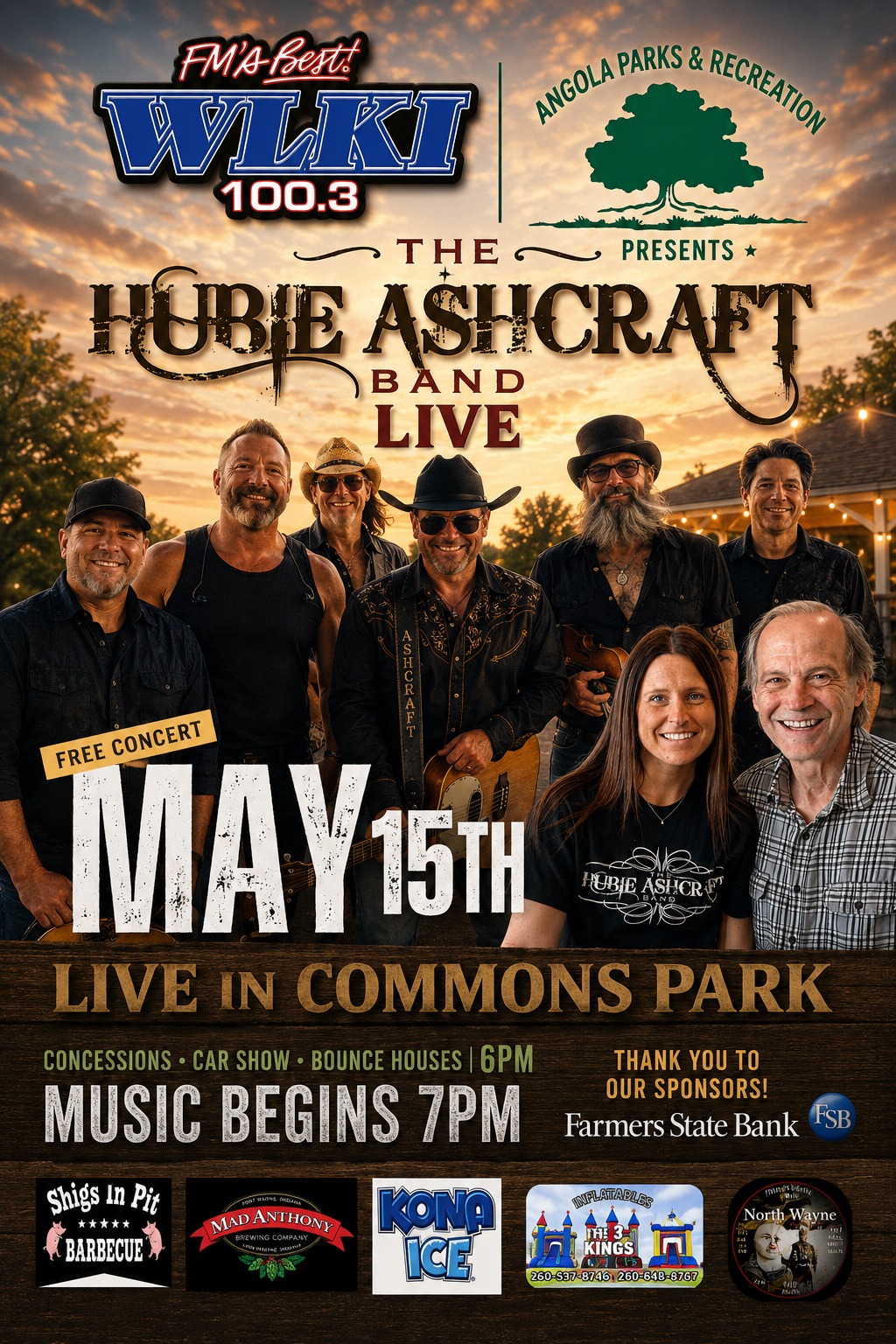 Free Hubie Ashcraft Band Concert Coming To Commons Park Friday Night
