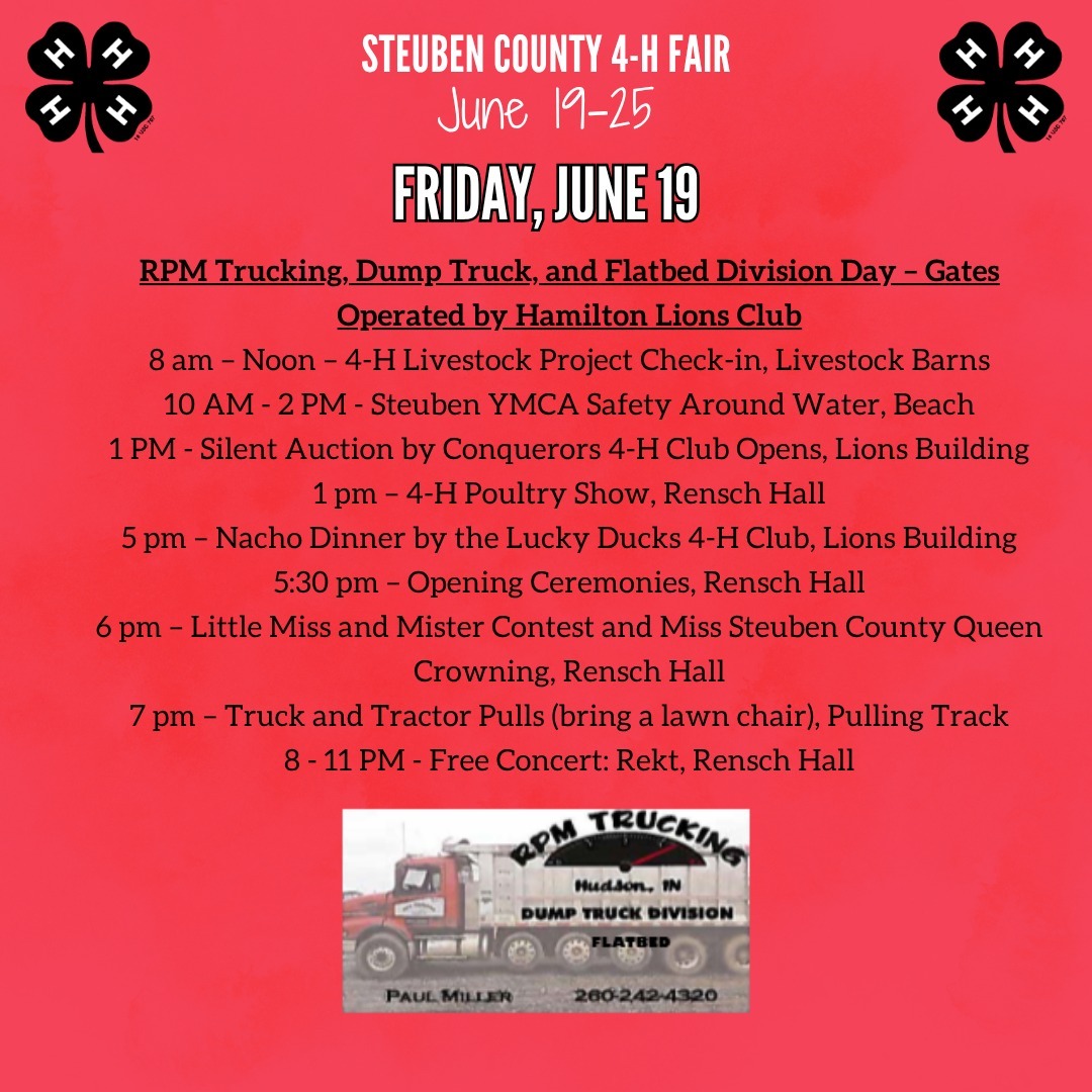 Steuben County 4-H Fair Returns June 19-25