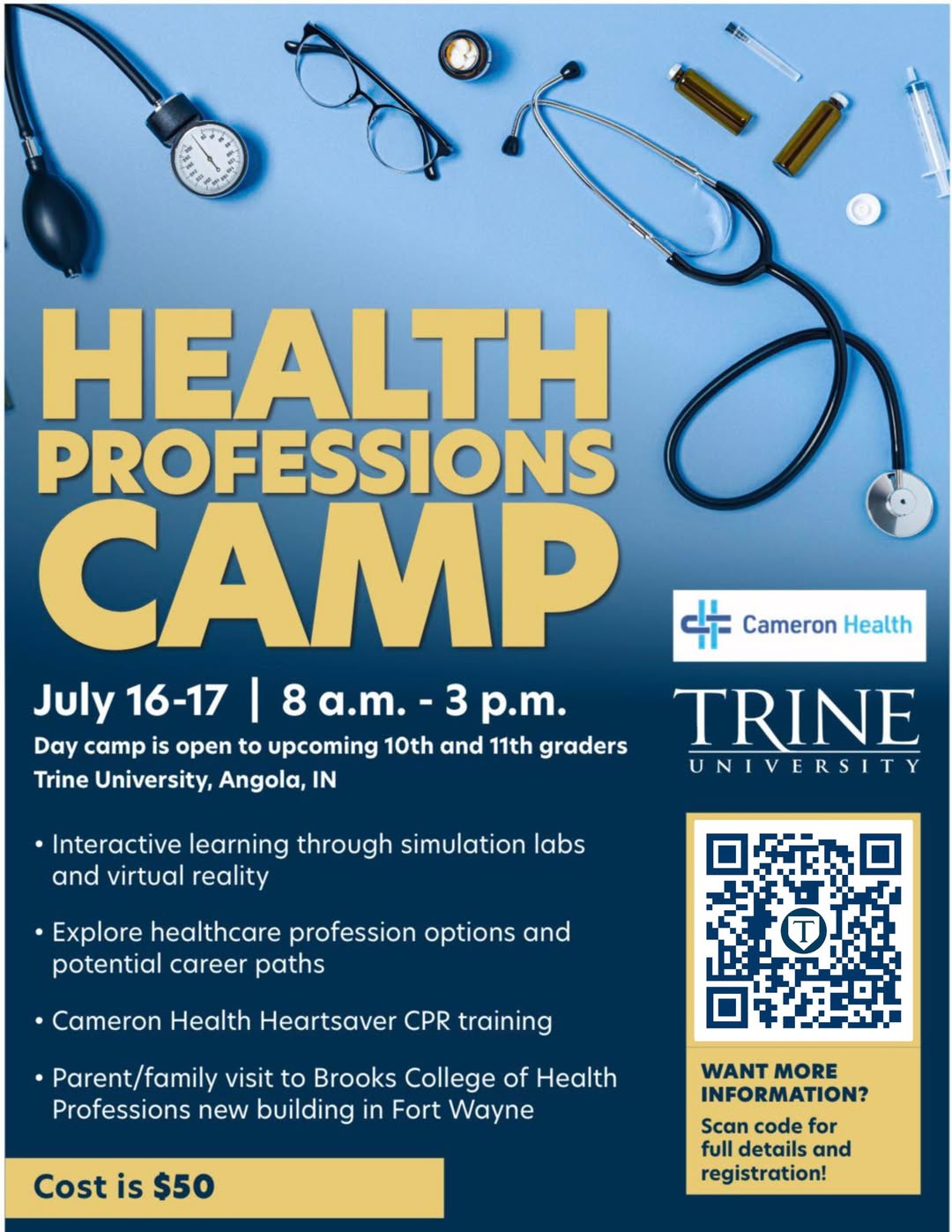 Openings Remain For Trine Health Professions Camp