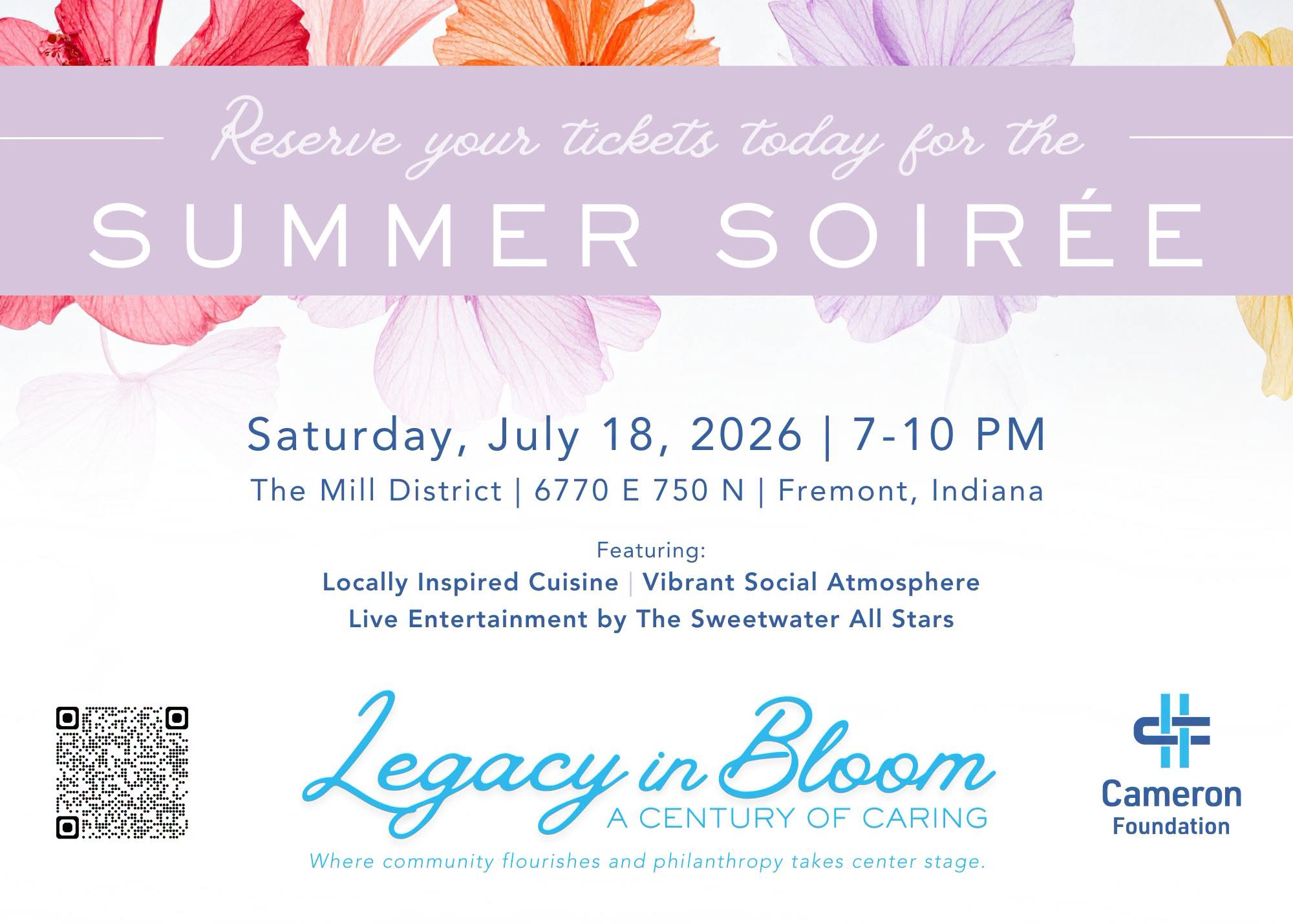 Last Call For Tickets To Cameron Foundation Summer Soirée